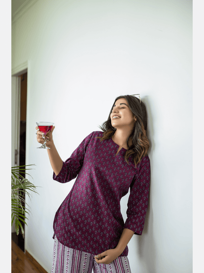 Wine Cotton Loungewear