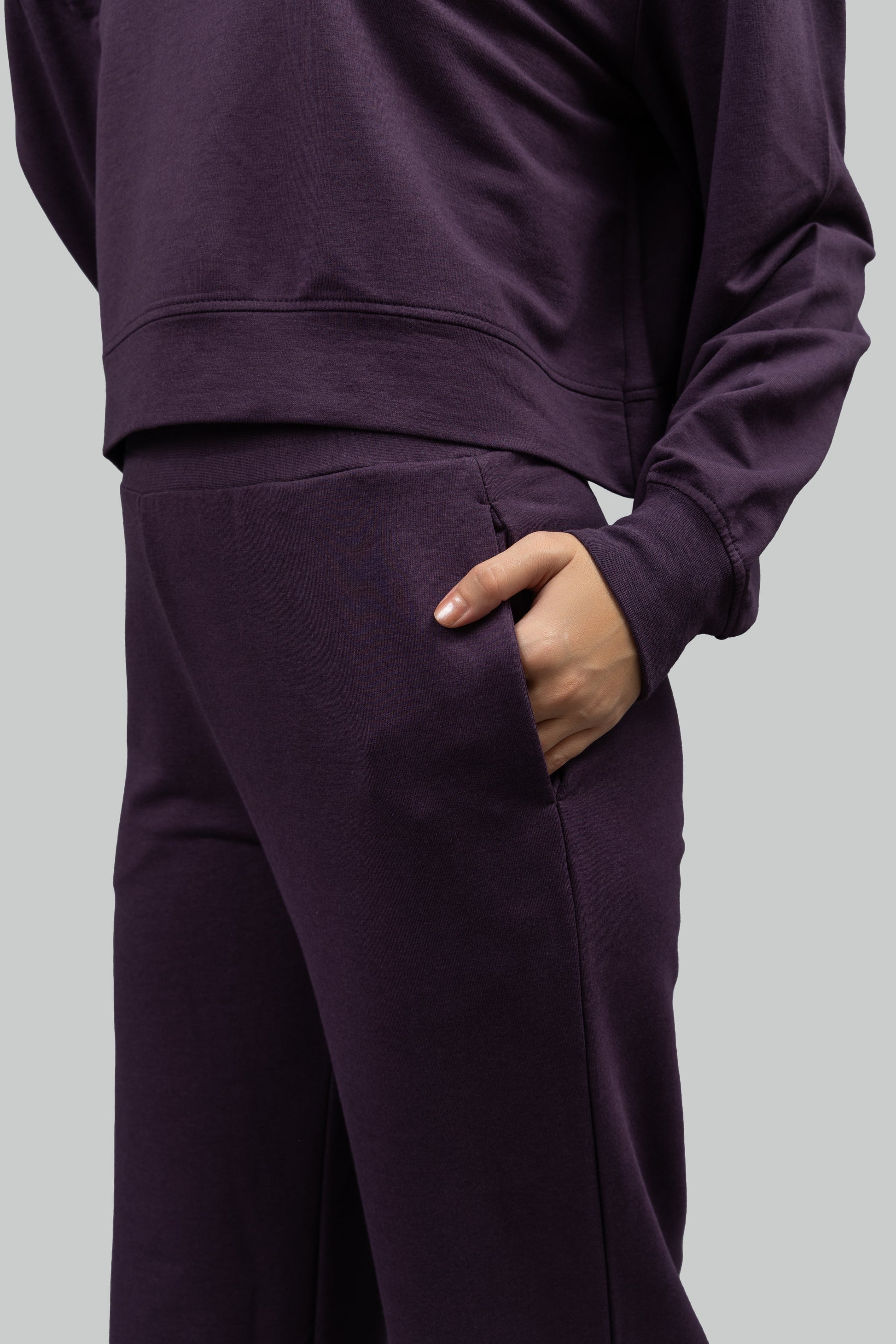 Bordeaux Bamboo Terry Open Back Co-ord Set