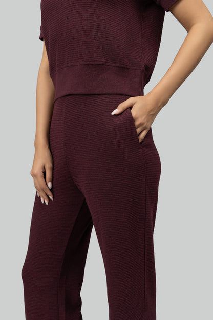 Burgundy Ottoman Rib Polo Set