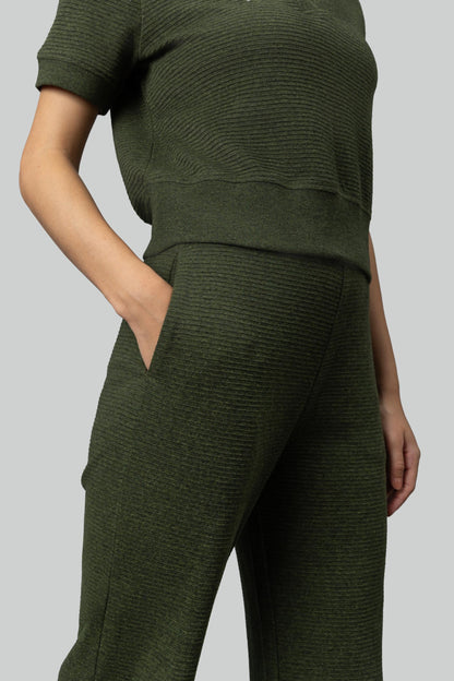 Olive Ottoman Rib Polo Set