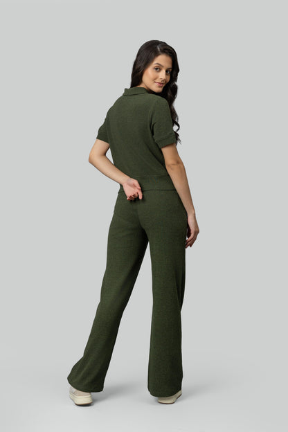 Olive Ottoman Rib Polo Set