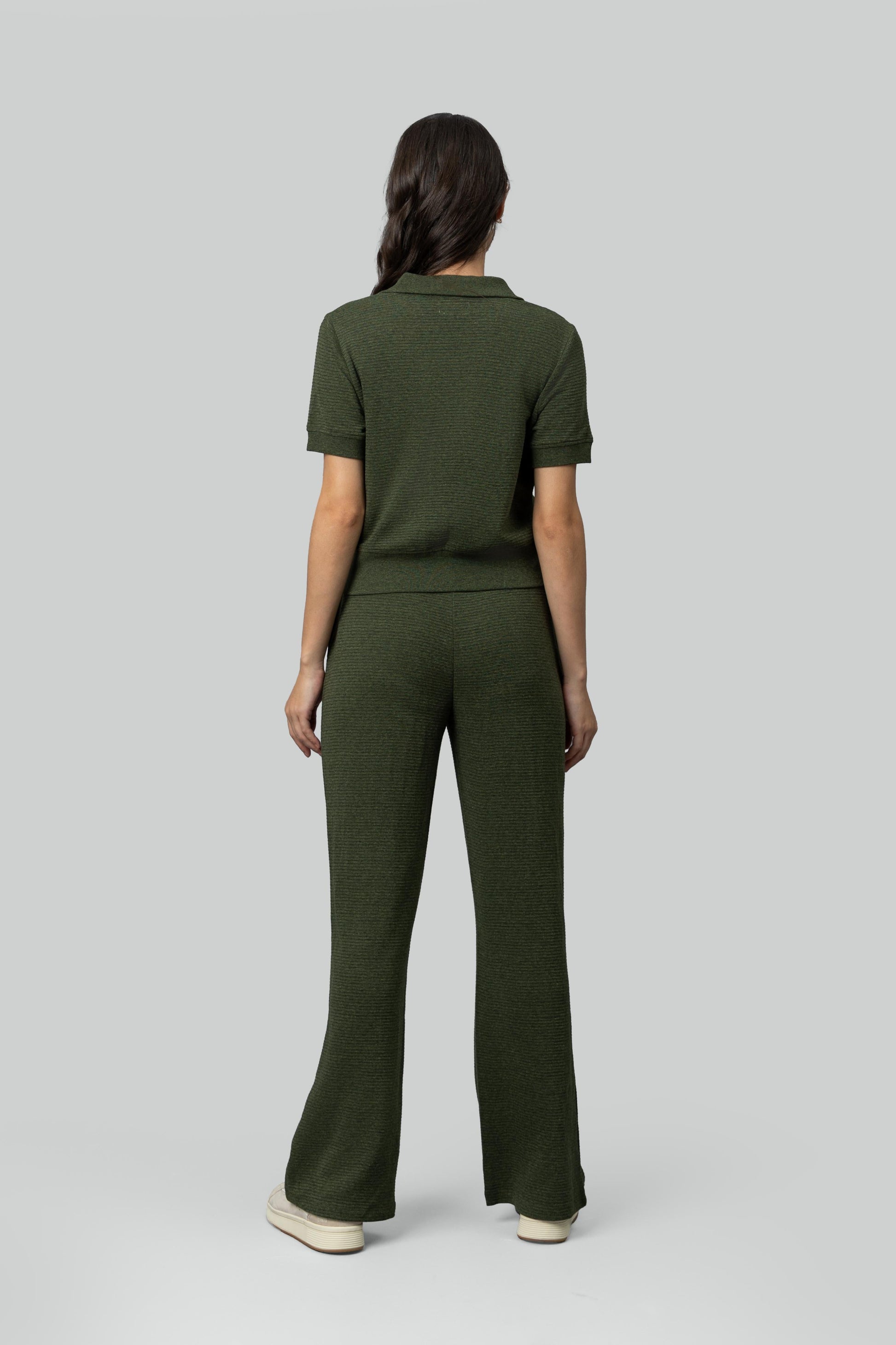 Olive Ottoman Rib Polo Set