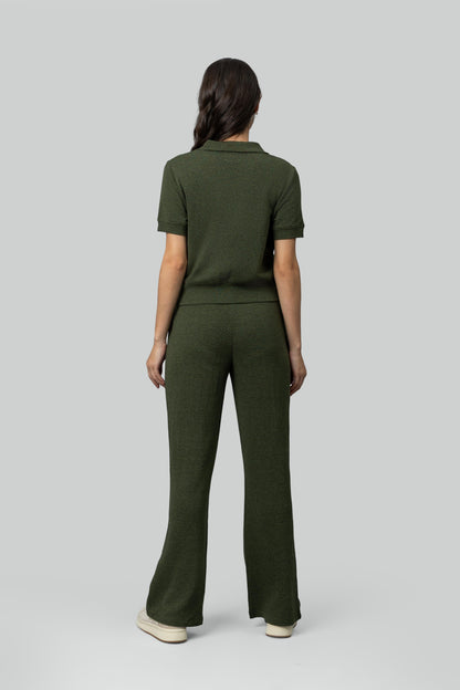 Olive Ottoman Rib Polo Set