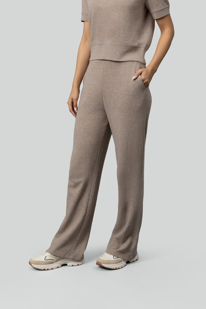 Beige Ottoman Rib Polo Set