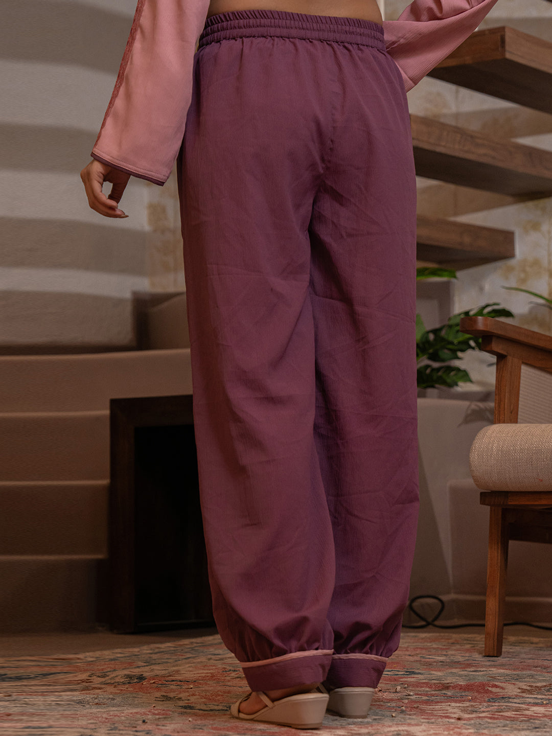 Pink Rose Soft Crepe Shirt Patiala Co-Ord Set