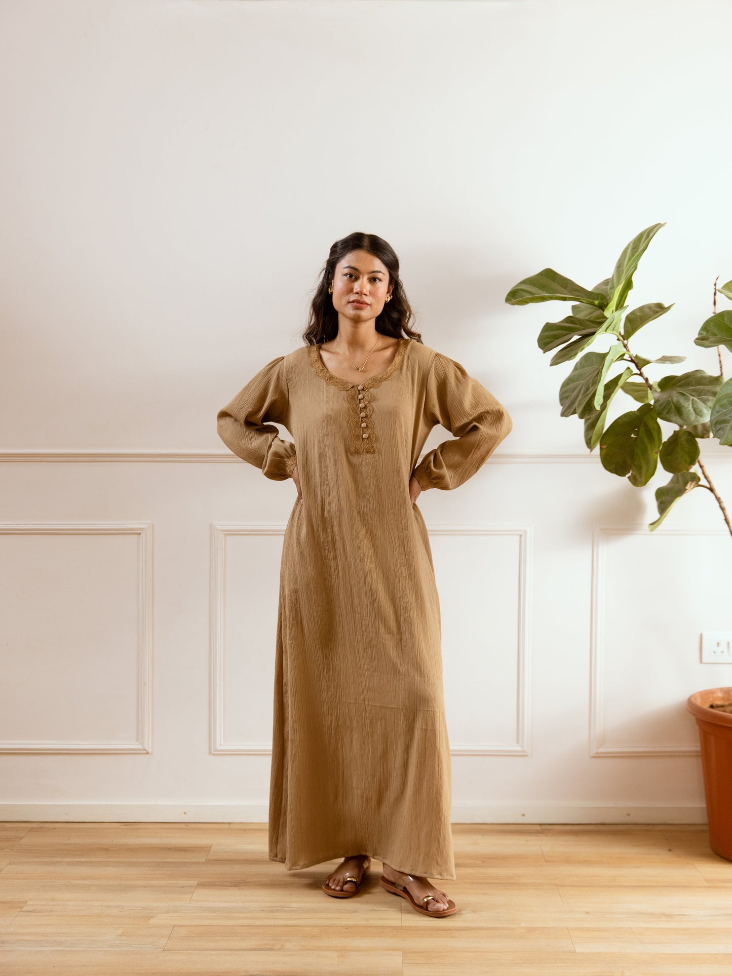 Cocoa Creme Soft Crepe Night Maxi