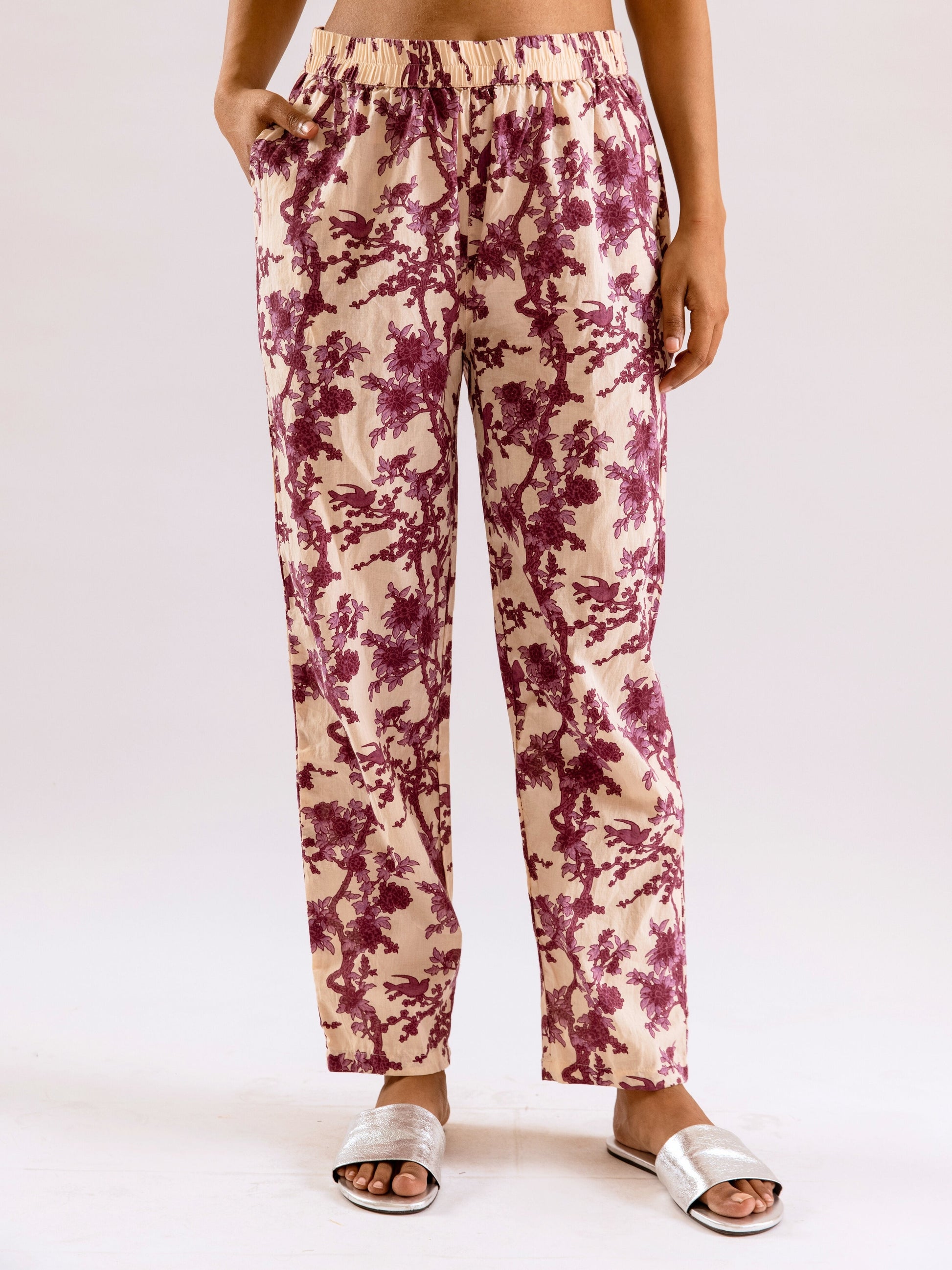 Tropical Royal Plum Short Sleeve Co-Ord Set