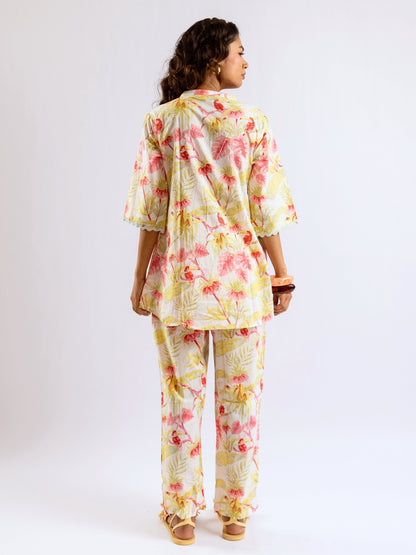 Tropical Pearl Garden Bloom Round Collar Co-Ord Set
