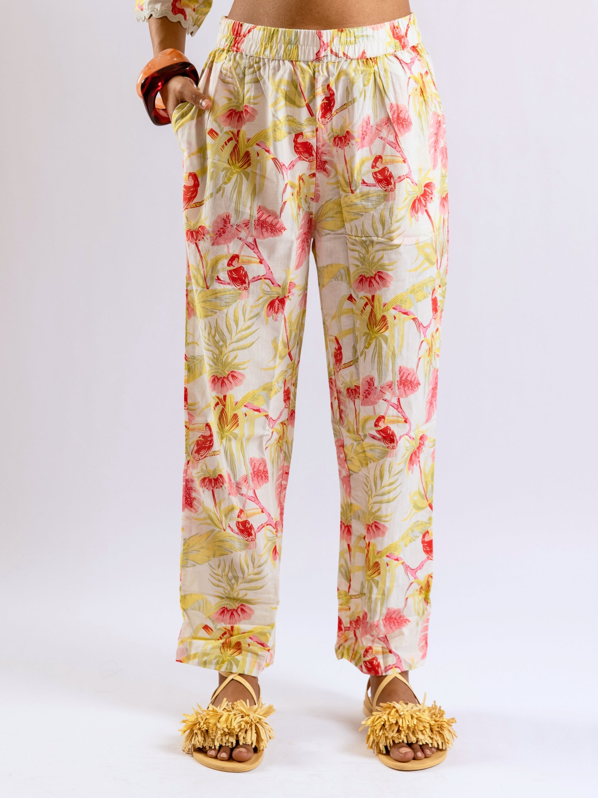 Tropical Pearl Garden Bloom Round Collar Co-Ord Set