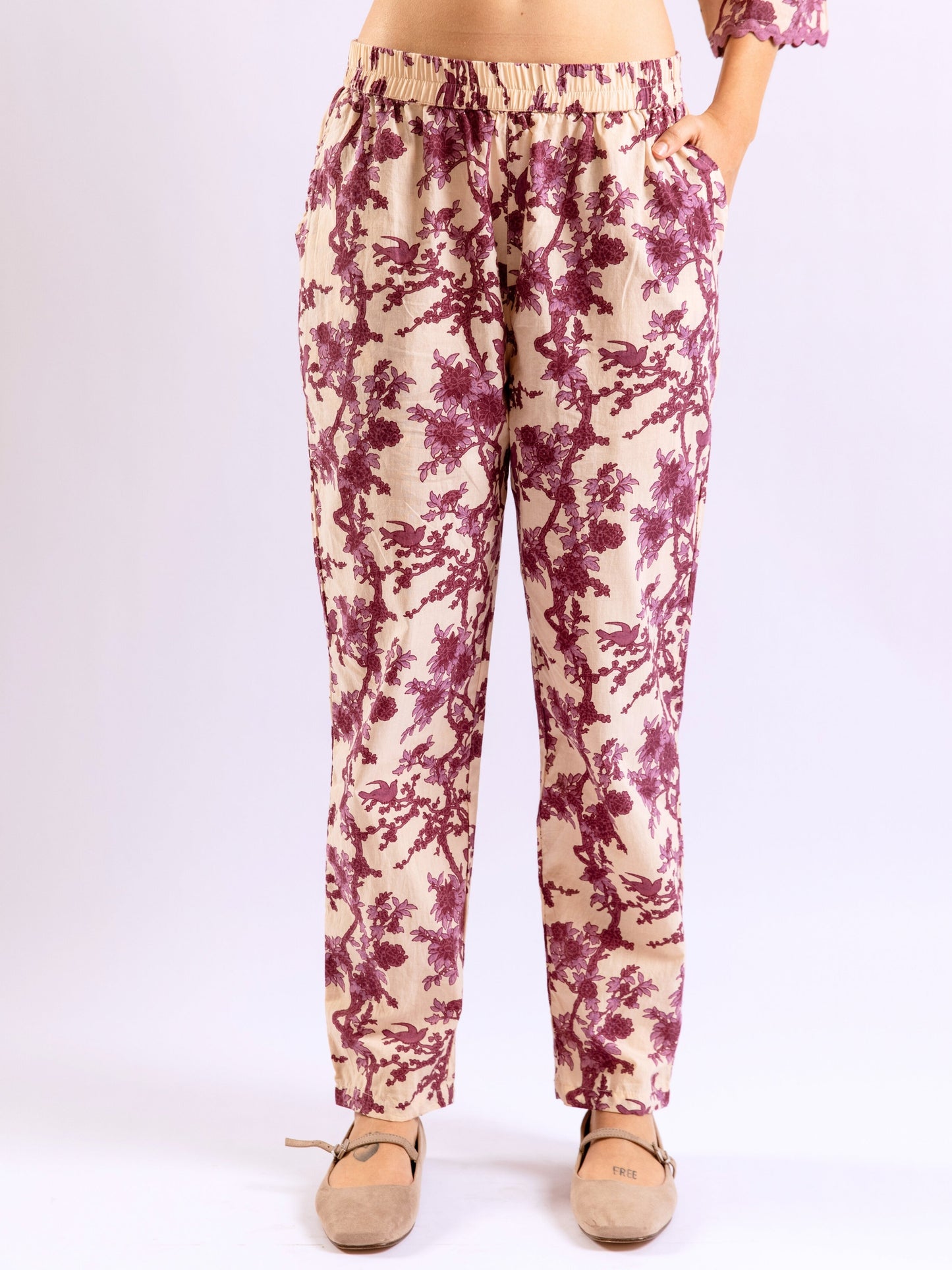 Tropical Deep Lavender Round Collar Co-Ord Set