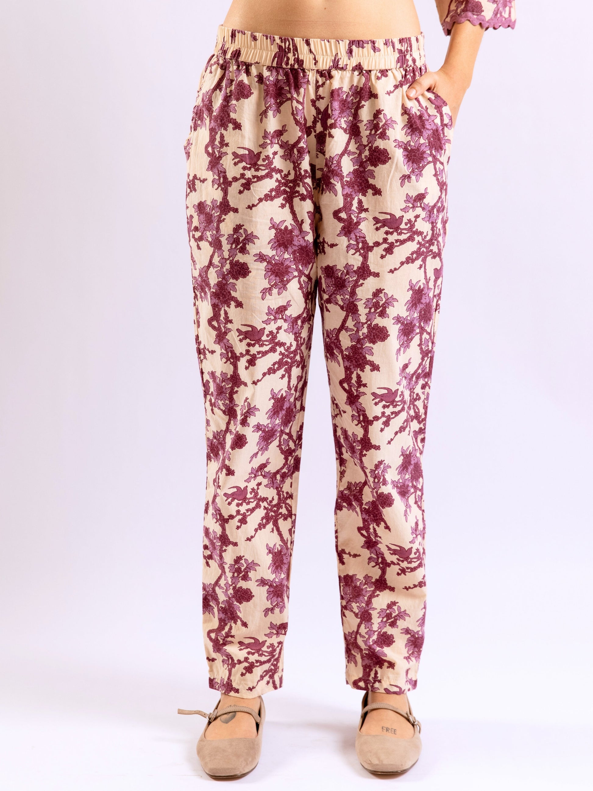 Tropical Deep Lavender Round Collar Co-Ord Set