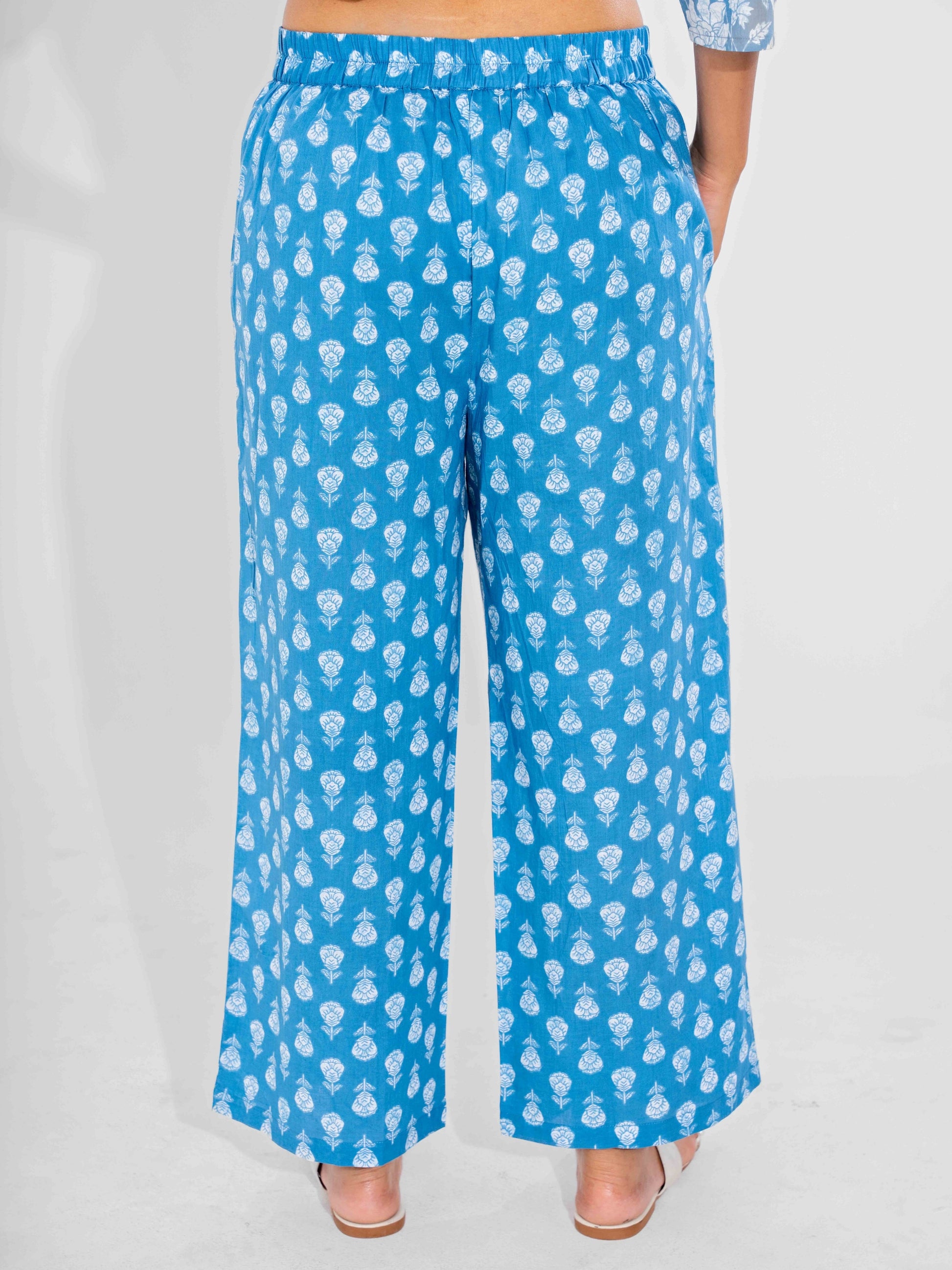 Blue Calm Pure Cotton Round Neck Co-ord Set