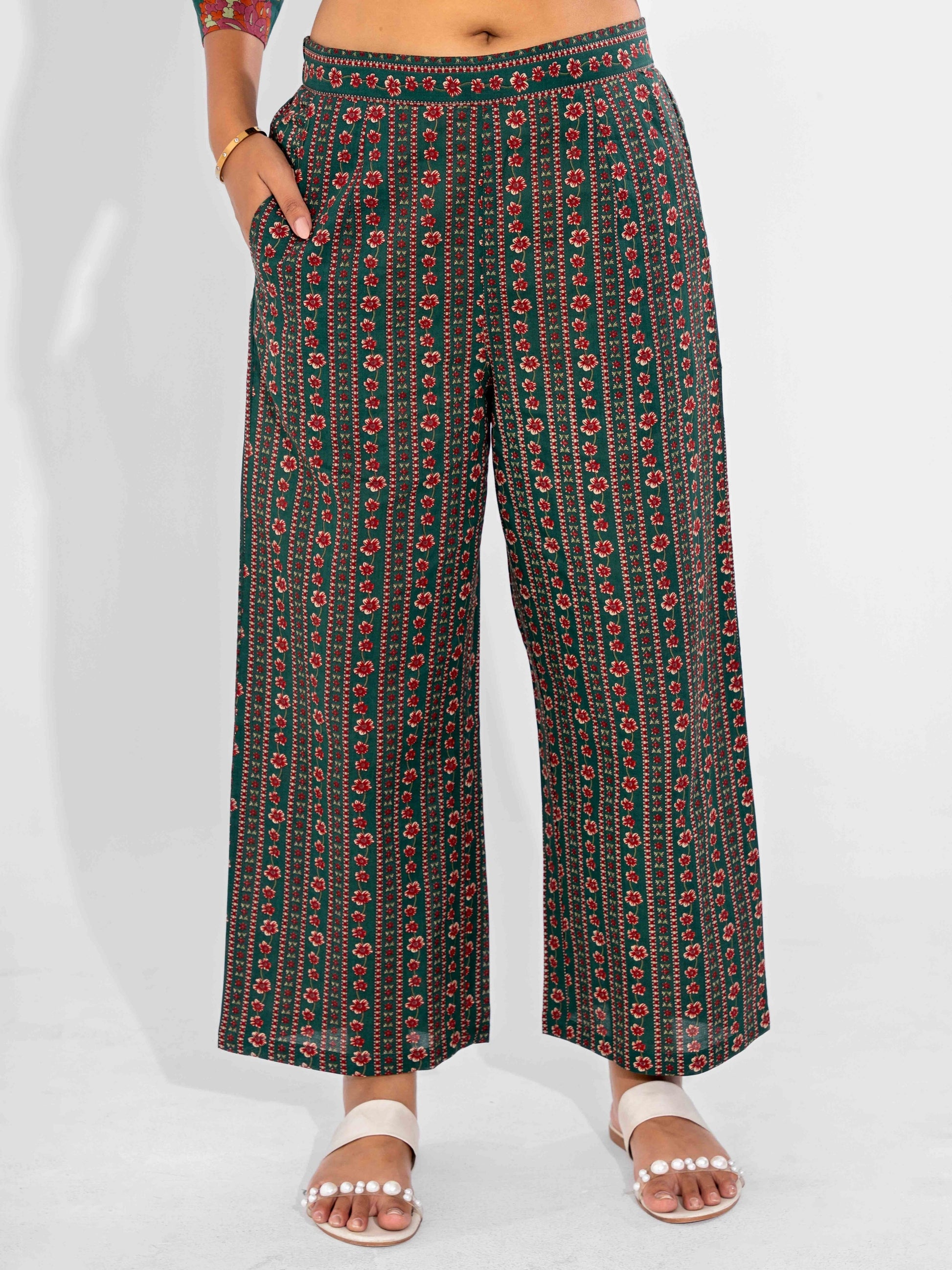 Green Ease Pure Cotton Round Neck Co-ord Set