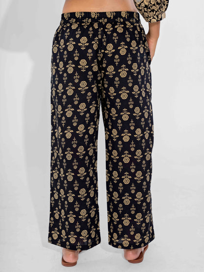 Black Inayat Pure Cotton Back Pleated Co-ord Set