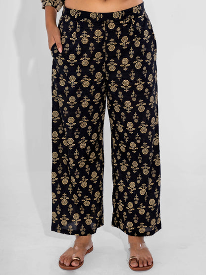 Black Inayat Pure Cotton Back Pleated Co-ord Set