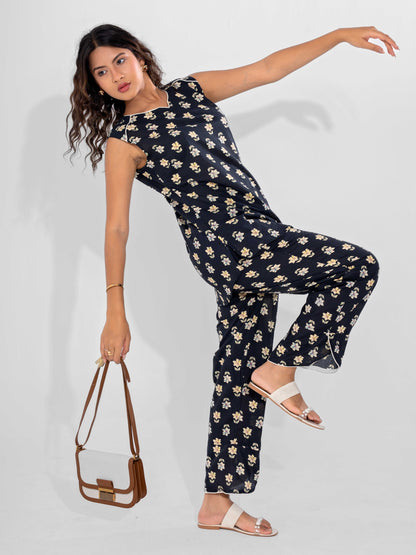 Black Butter Pure Cotton Sleeveless Co-ord Set