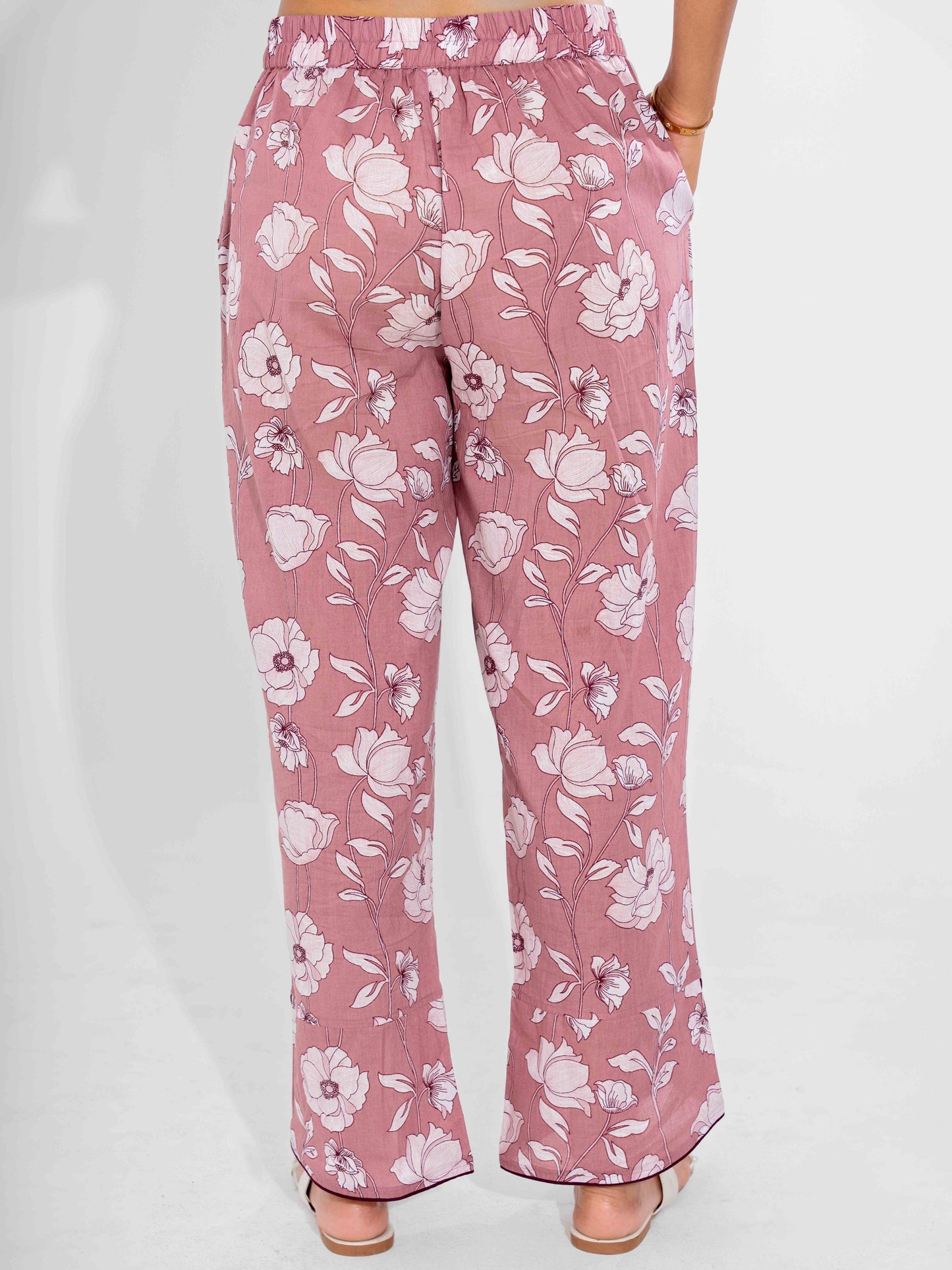 Dusty Rose Pure Cotton Sleeveless Co-Ord Set