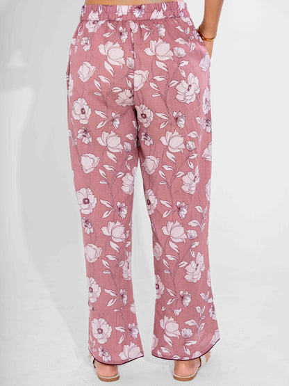 Dusty Rose Pure Cotton Sleeveless Co-Ord Set