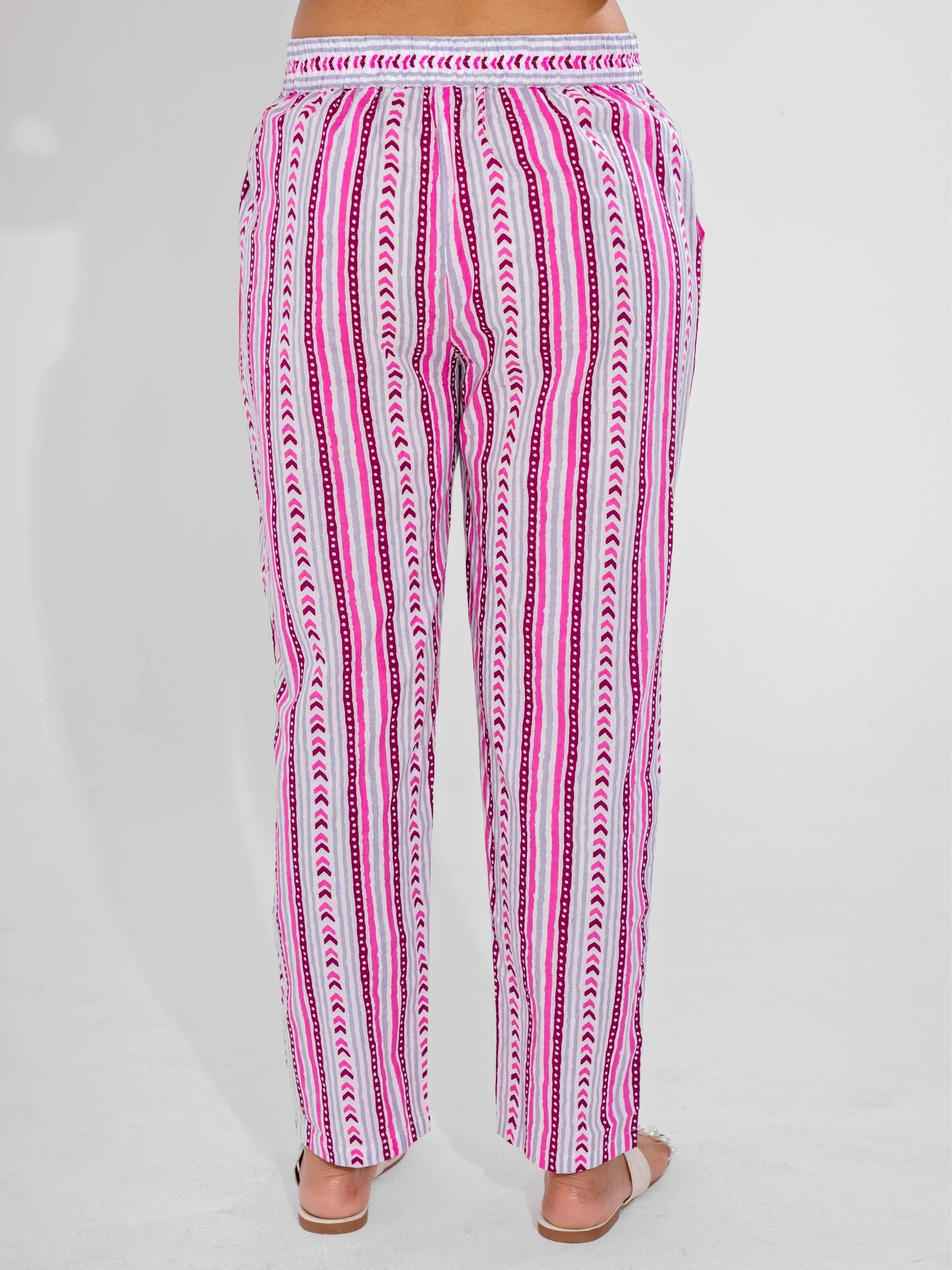 Wine Buta Pure Cotton Short Sleeves Collar Co-Ord Set