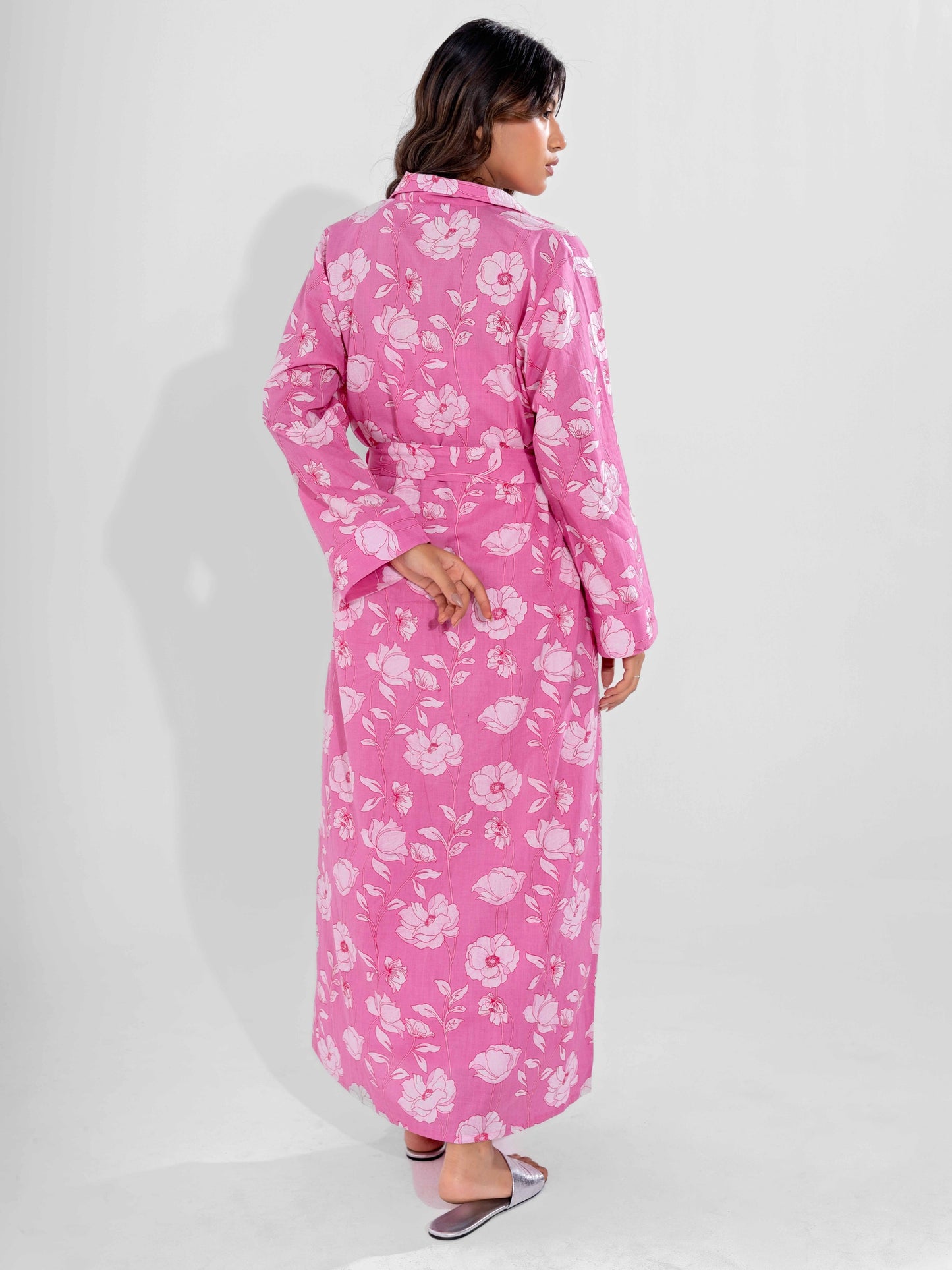 Pink Grace Pure Cotton Collar Robe