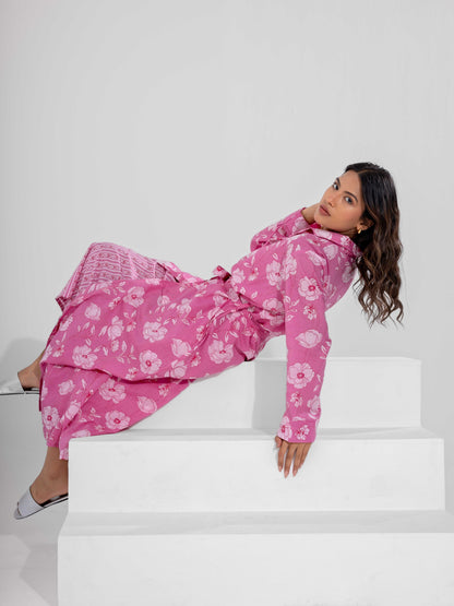 Pink Grace Pure Cotton Collar Robe