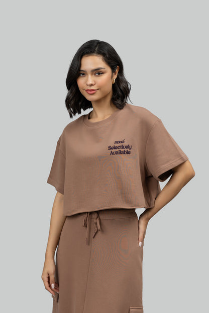 Mocha Terry Skirt Co-ord Set