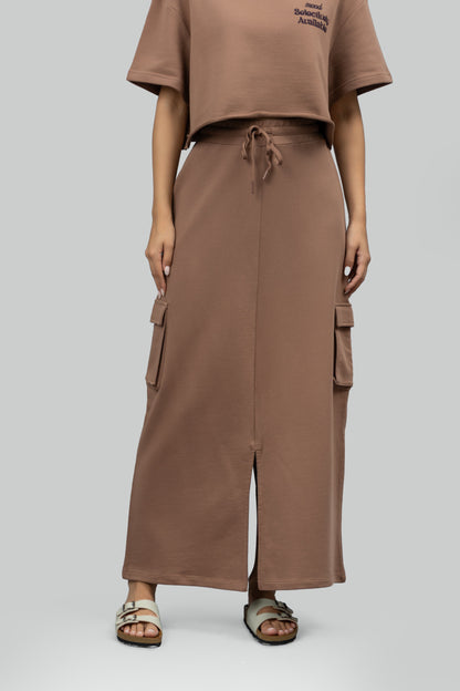 Mocha Terry Skirt Co-ord Set