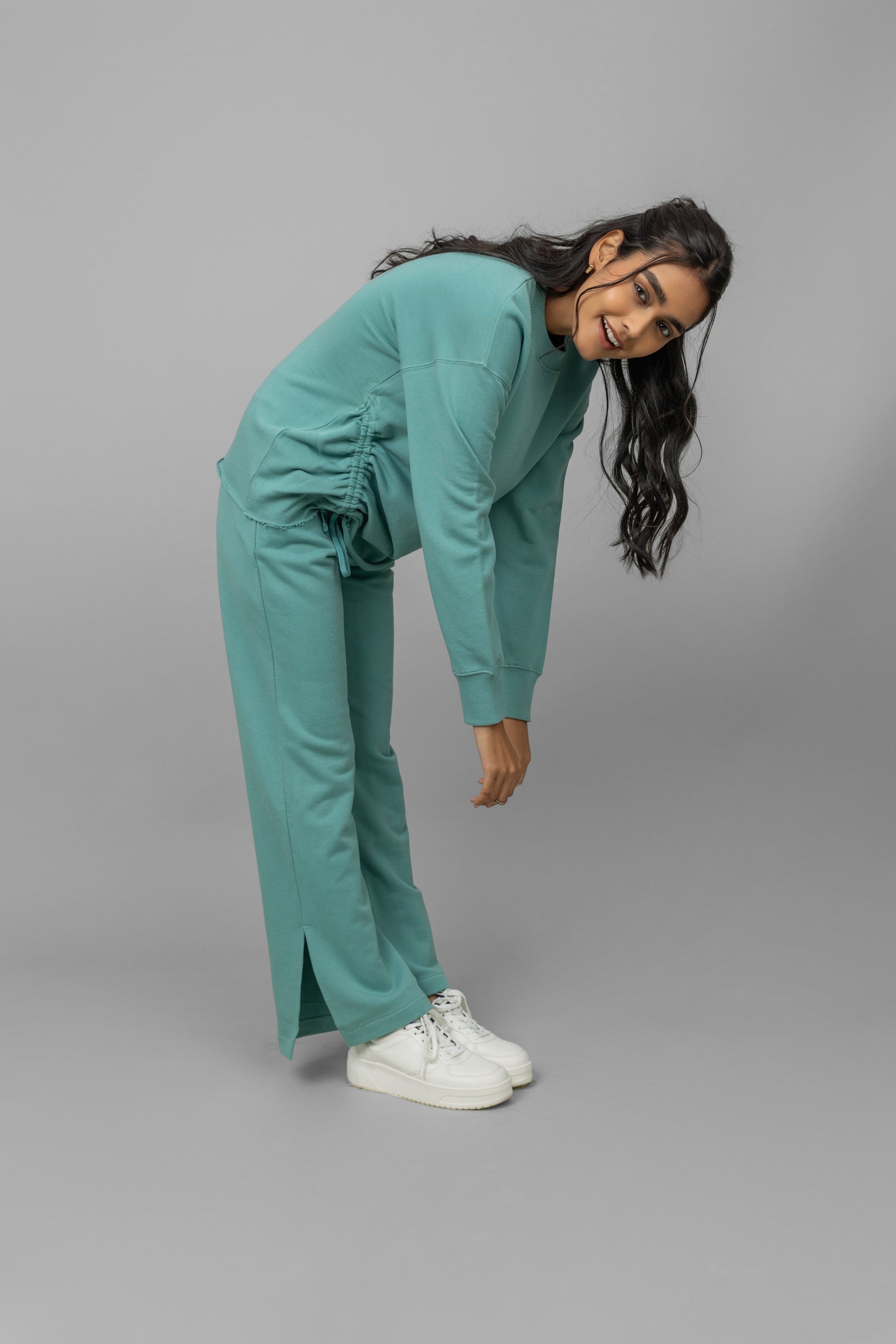 Aqua Terry Ruched Co-ord Set