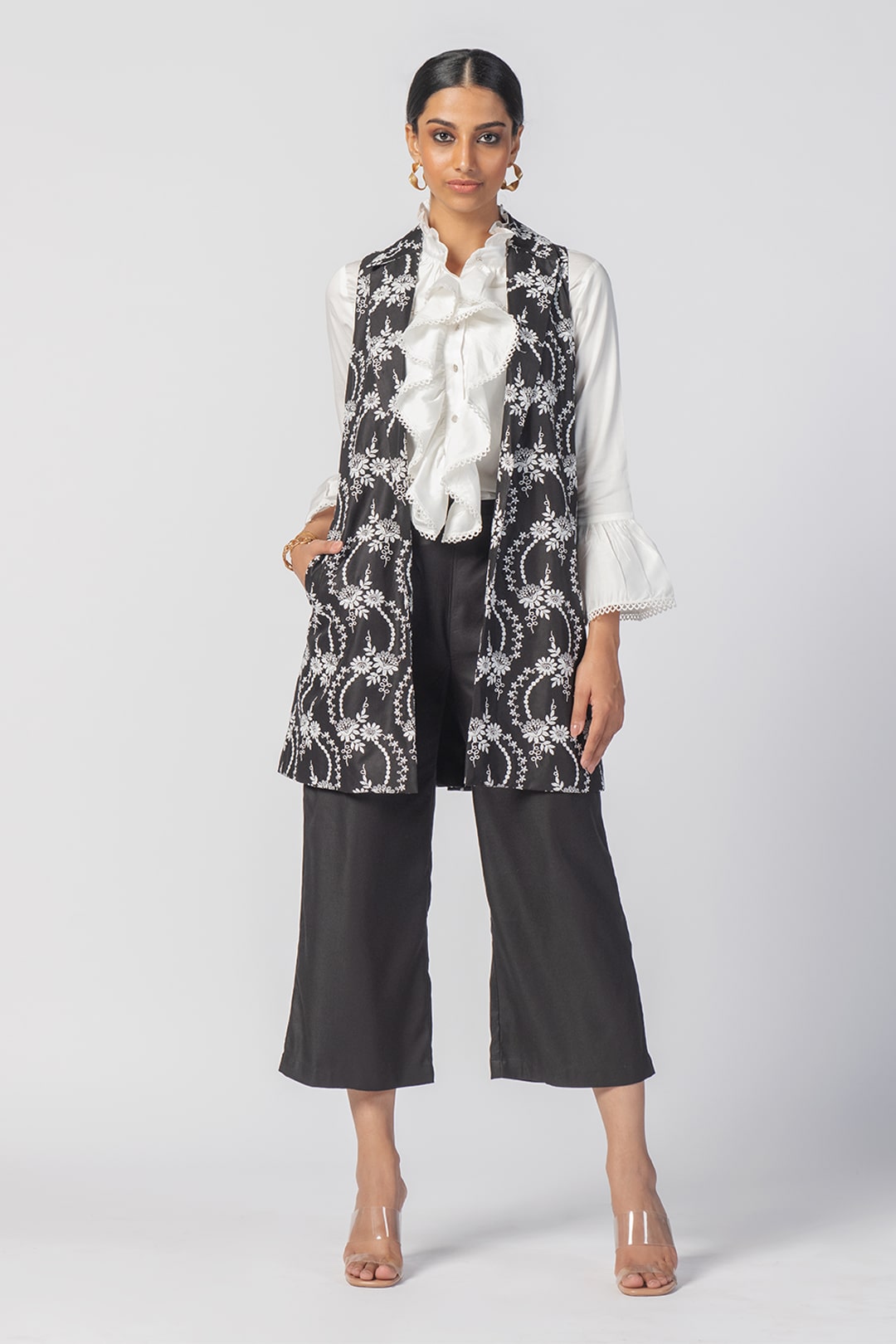 Tiare Wool Black Jacket Co-Ord Set