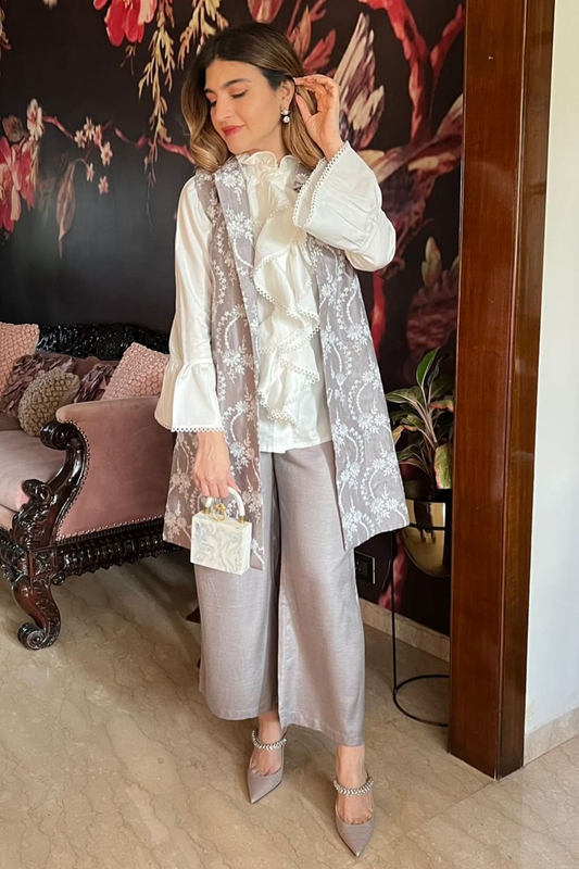 Tiare Wool Grey Jacket Co-Ord Set