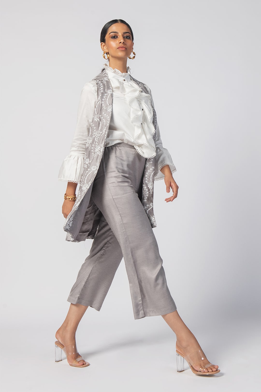 Tiare Wool Grey Jacket Co-Ord Set