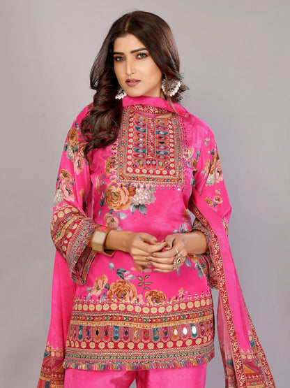Fuchsia Hot Pink Sharara Set