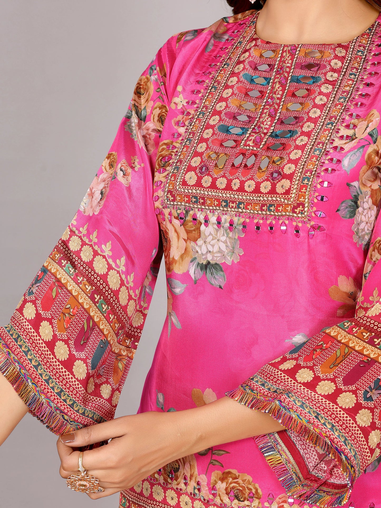 Fuchsia Hot Pink Sharara Set