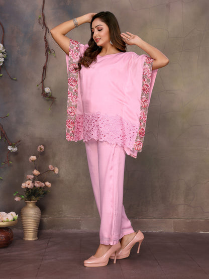 Blush Rose Bloom Kaftan Set