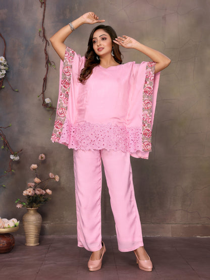 Blush Rose Bloom Kaftan Set