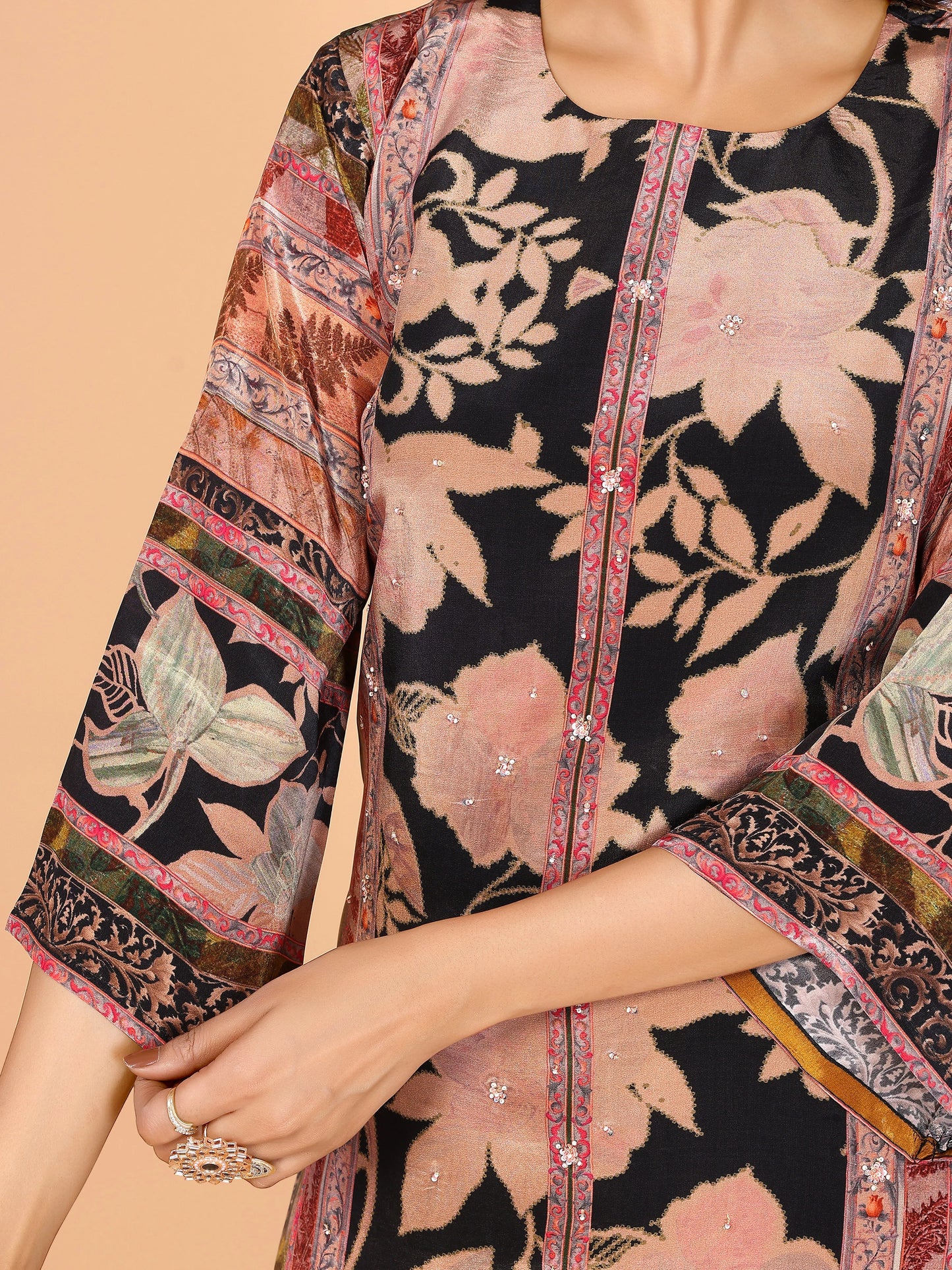 Midnight Rose Printed Suit Set