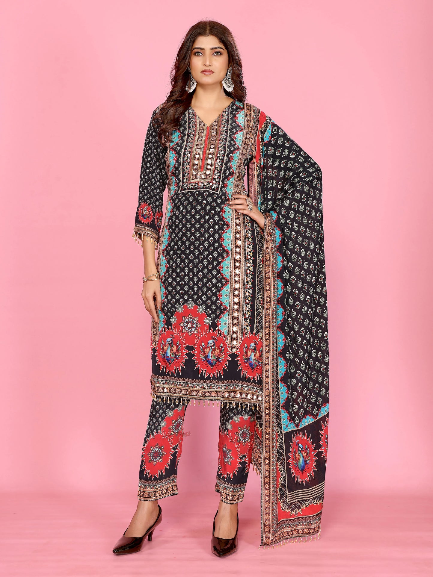 Midnight Mosaic Printed Suit Set