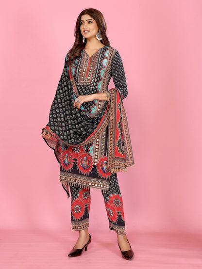 Midnight Mosaic Printed Suit Set