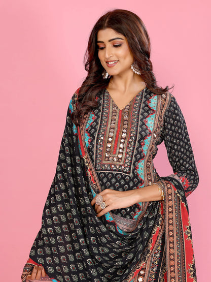 Midnight Mosaic Printed Suit Set