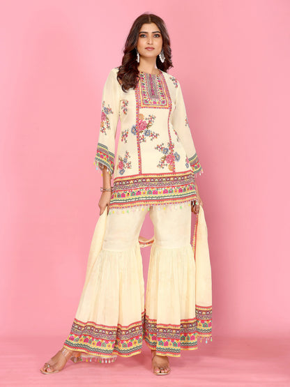 Ivory Garden Sharara Set