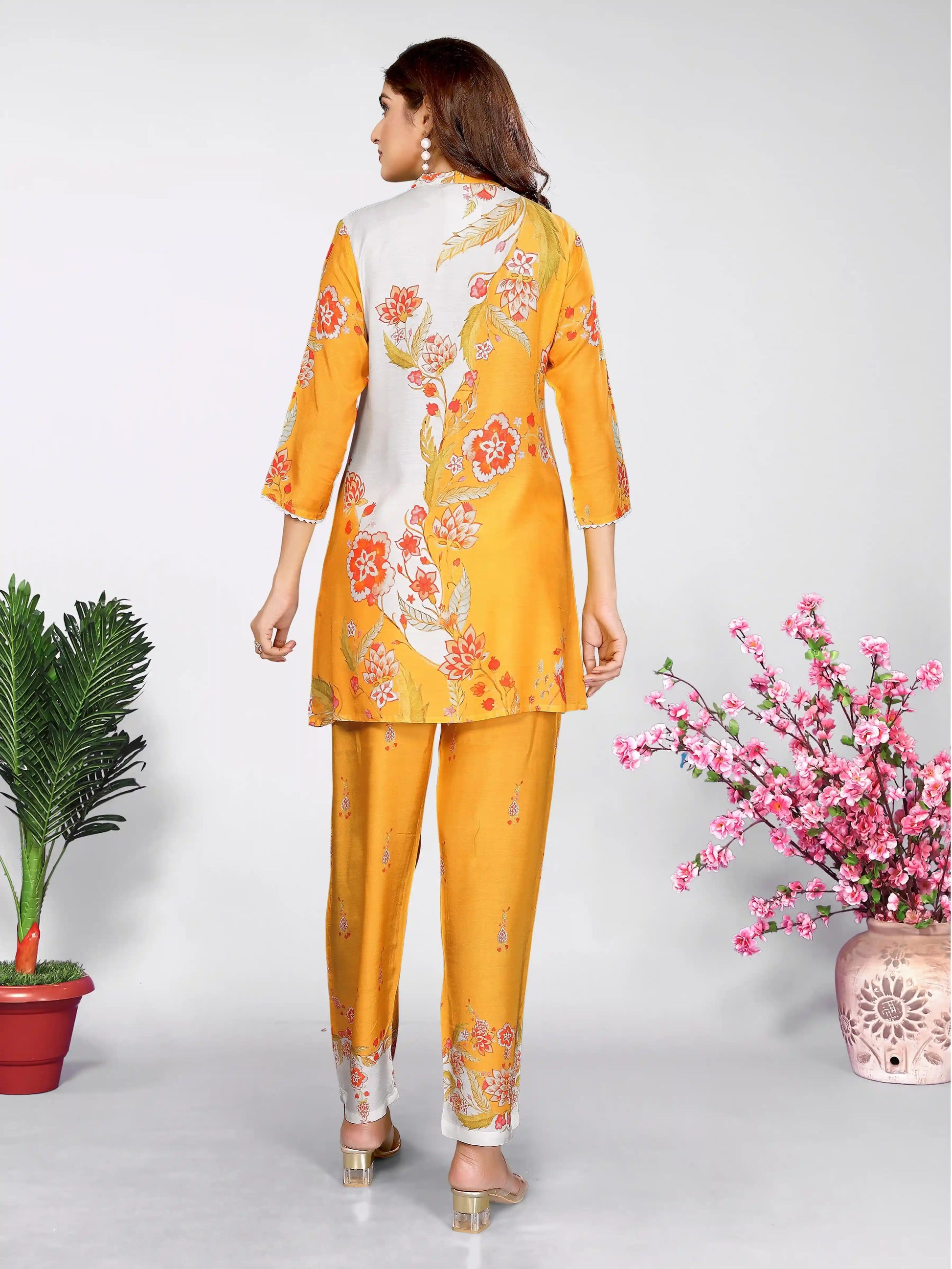 Marigold Yellow Floral Printed Co-ord Set