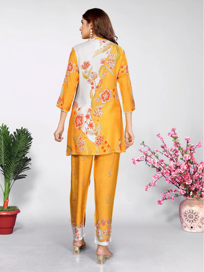 Marigold Yellow Floral Printed Co-ord Set