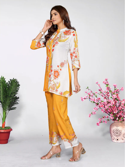 Marigold Yellow Floral Printed Co-ord Set