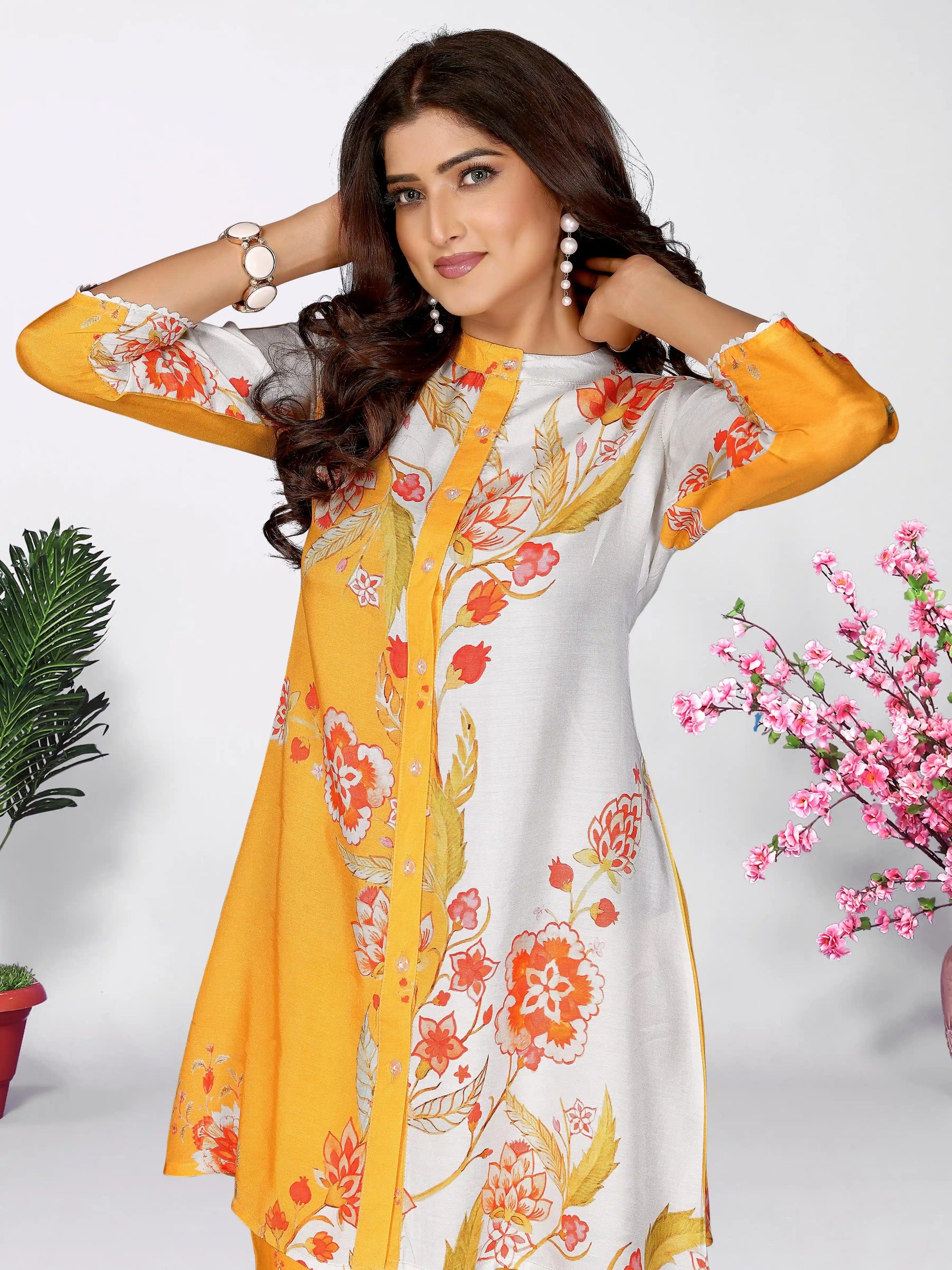 Marigold Yellow Floral Printed Co-ord Set