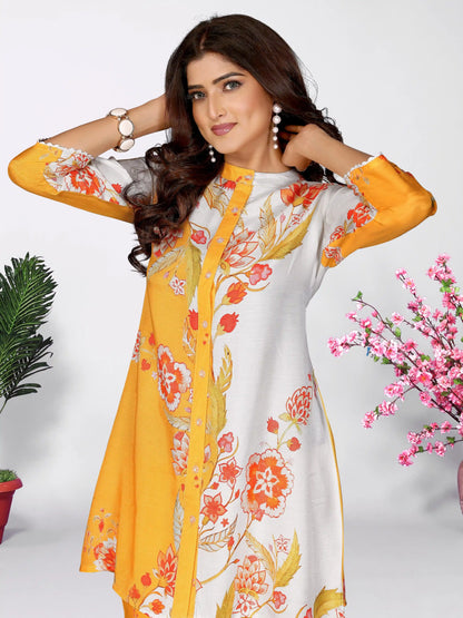 Marigold Yellow Floral Printed Co-ord Set