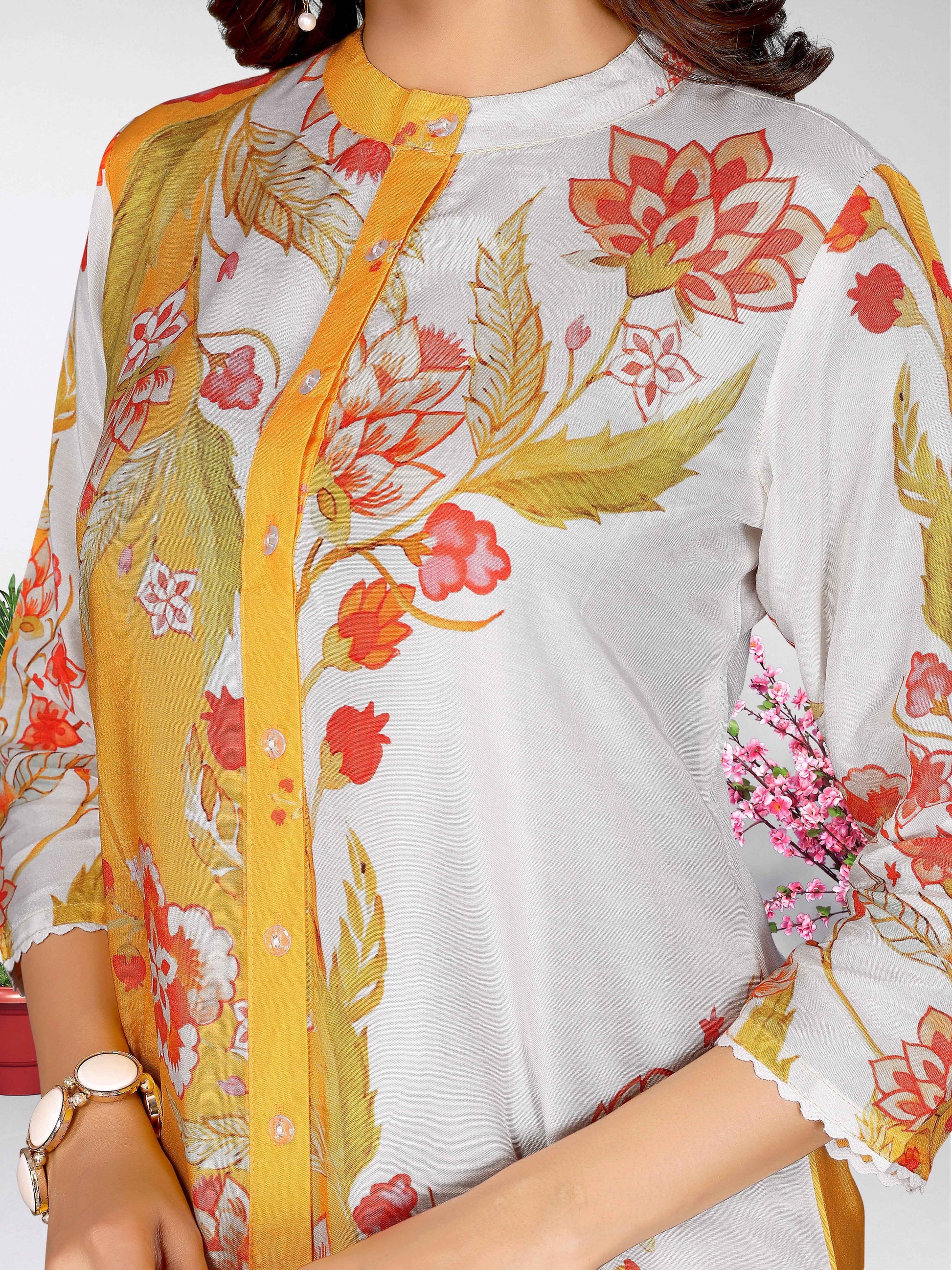 Marigold Yellow Floral Printed Co-ord Set