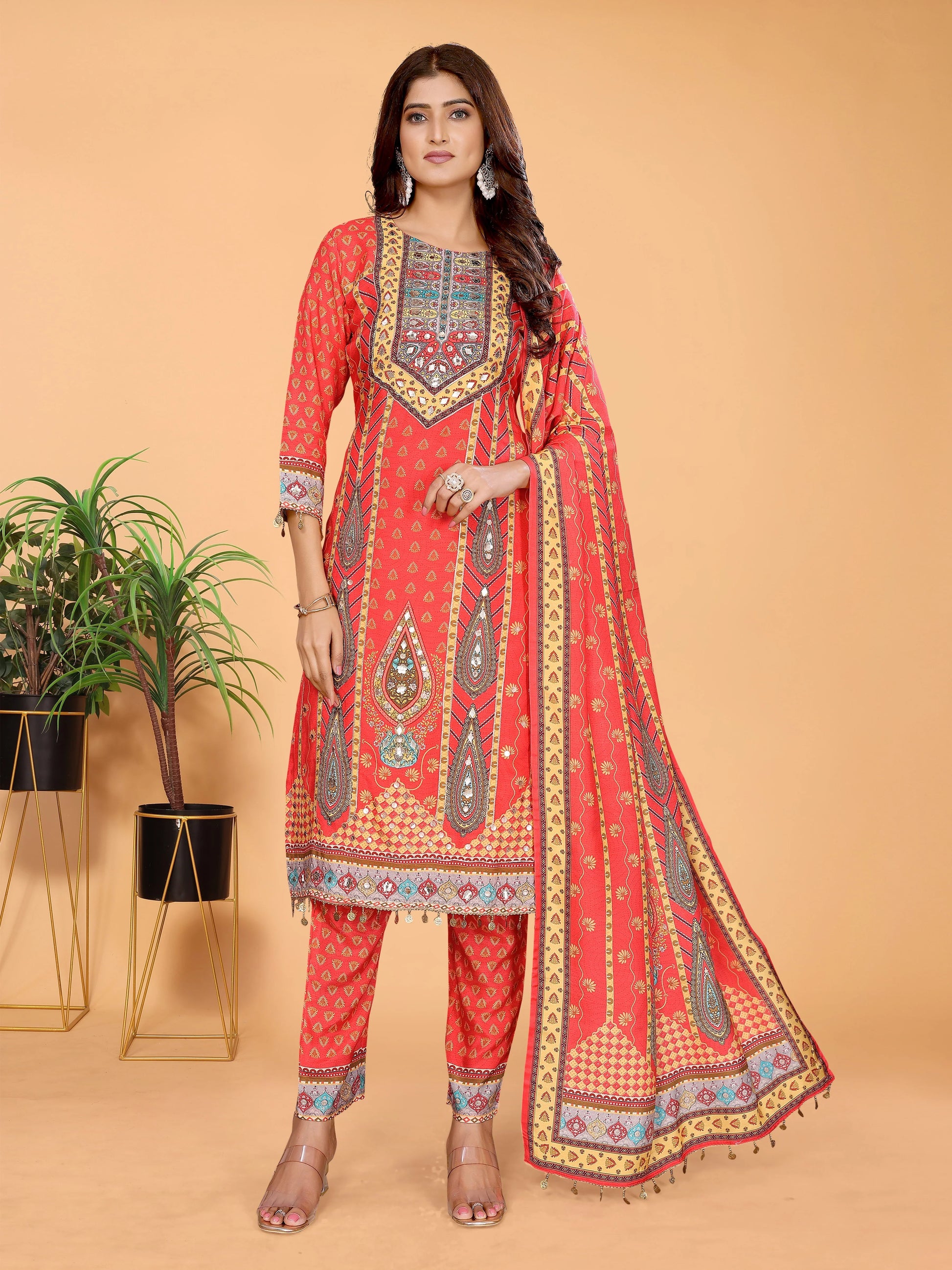 Crimson Kali Mundi Work Suit Set