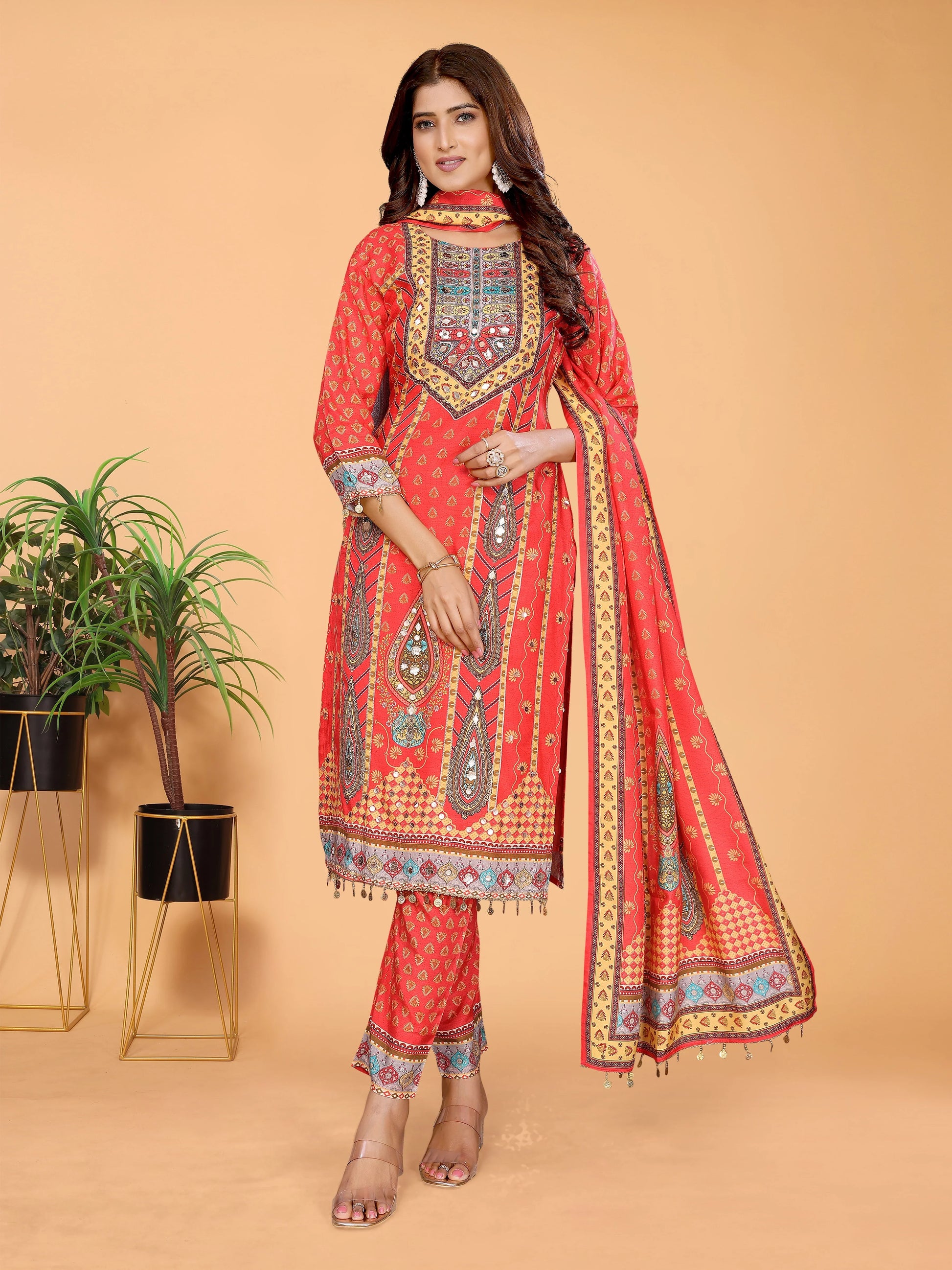 Crimson Kali Mundi Work Suit Set