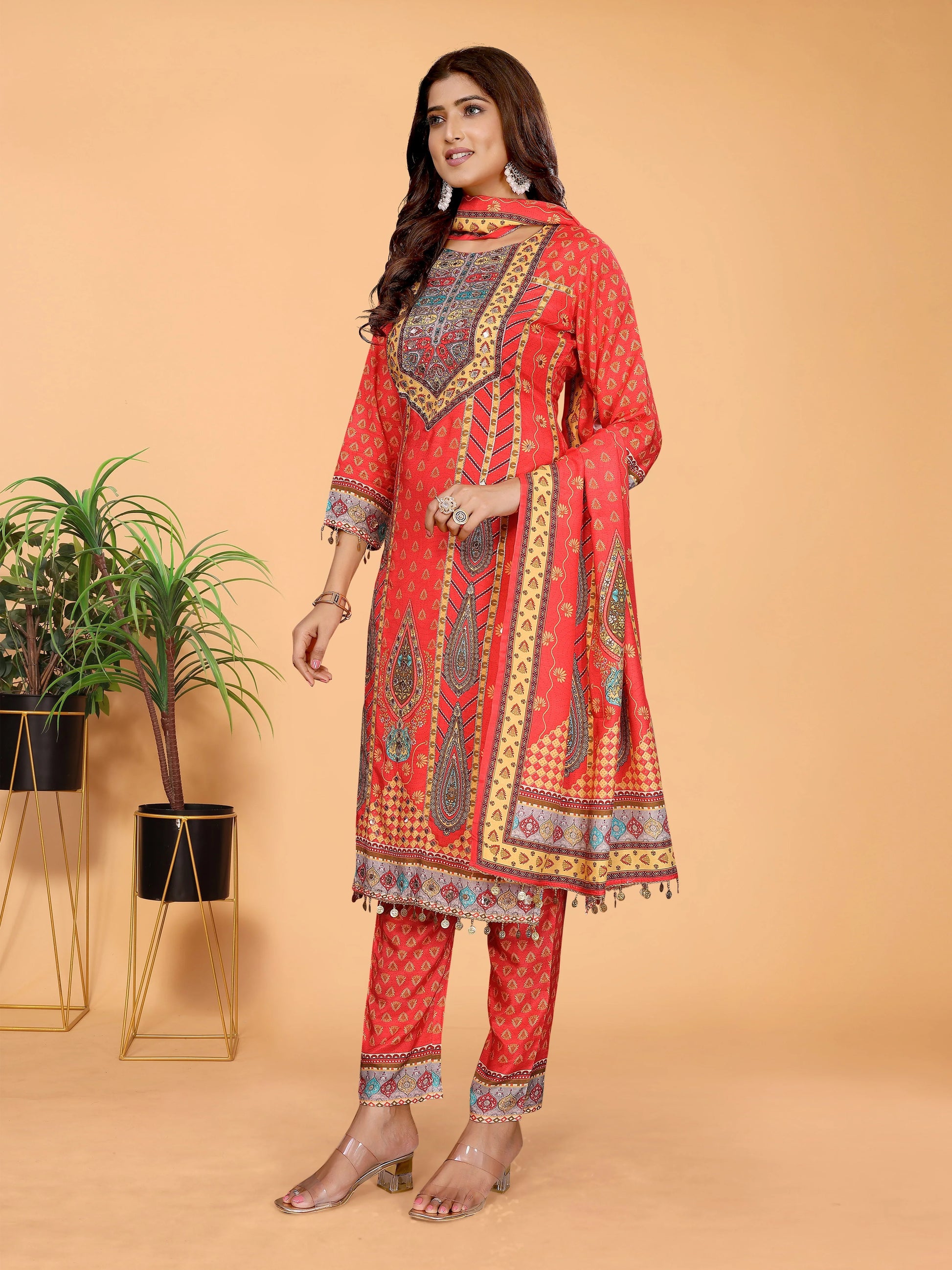 Crimson Kali Mundi Work Suit Set