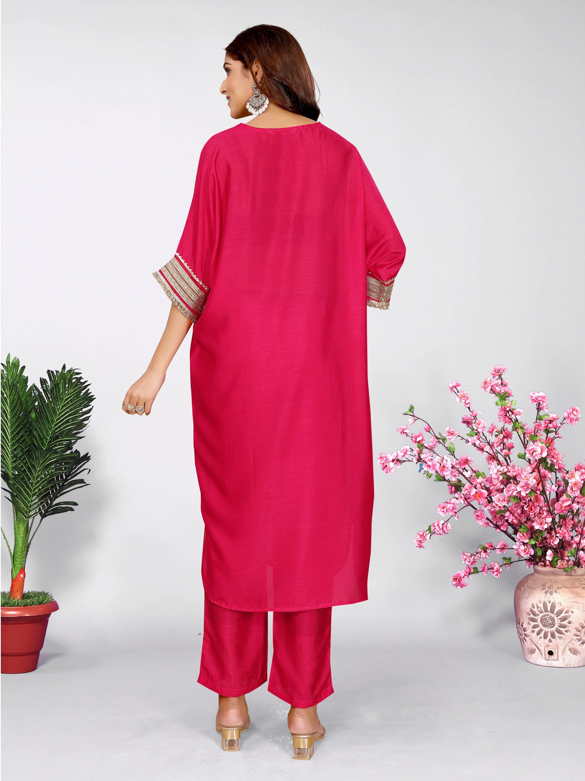Crumble Pink Kaftan Set